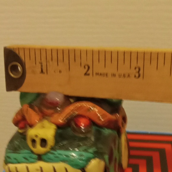 MAYAN AZTEC CLAY DEATH WHISTLE JAGUAR CAT MAN IN MOUTH HANDMADE FOLK ART MEXICO - Picture 7 of 7